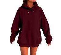 Sweat Blanc Femme Vêtements de Sport pour Capuche Brillant Islandais Ample Chic Et Original Pull Maille sans Marin Roulé Cachemire Noël Moumoute Sweat Femme Vin M