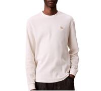 Calvin Klein Jeans Sweat Waffle Badge – Blanc Homme – Taille L