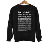 Sweat - Bon ou Mauvais - Astérix et Obélix - 50% Coton - Manches longues - Noir S