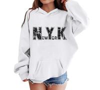 Sweat Capuche Enfant Poncho Plaid Oversize en Polaire Rayures Col Rond Enfants Pull Printemps et Automne Décontracté Sweater Fille Ado 7-14 Ans