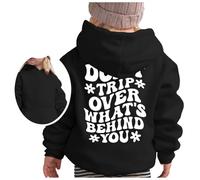 Sweat Capuche Fille 12 Ans, Ado Sweats À Enfants Mode Filles Mignon Grande Taille Coupe Ample Vacances Sweatshirt Confortable Casual Top Blouse Hiver Jogging avec Cordon De Serrage