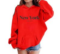 Sweat Capuche Fille Poncho Plaid Oversize en Polaire Enfant Mignon Imprimé Cartoon Printemps et Automne Décontracté Pull Col Rond Coton Gym Jogging Running Course Survêtement Ado 7-14 Ans