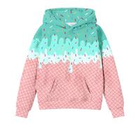Sweat Capuche Fille Poncho Plaid Oversize en Polaire Zippé Veste Doublée Hoodie Sweatshirt Tie-Dye Pulls Joli Super Douce et Chaude Confortable pour Bebe Filles 2-7 Ans