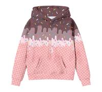 Sweat Capuche Fille Poncho Plaid Oversize en Polaire Zippé Veste Doublée Hoodie Sweatshirt Tie-Dye Pulls Joli Super Douce et Chaude Confortable pour Bebe Filles 2-7 Ans