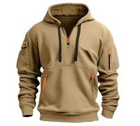 Sweat Capuche Homme Marque Chaude Militaire Running Port Décontractés Travail Randonnée Pas Cher Mi Saison Sweat à Capuche Noir pour Homme avec Demie Fermeture éClair Grandes Tailles Confortable