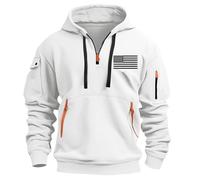 Sweat Capuche Homme Marque Chaude Militaire Running Port Décontractés Travail Randonnée Pas Cher Mi Saison Sweat à Capuche Noir pour Homme avec Demie Fermeture éClair Grandes Tailles Confortable