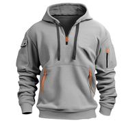 Sweat Capuche Homme Marque Chaude Militaire Running Port Décontractés Travail Randonnée Pas Cher Mi Saison Sweat à Capuche Noir pour Homme avec Demie Fermeture éClair Grandes Tailles Confortable