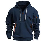 Sweat Capuche Homme Marque Chaude Militaire Running Port Décontractés Travail Randonnée Pas Cher Mi Saison Sweat à Capuche Noir pour Homme avec Demie Fermeture éClair Grandes Tailles Confortable