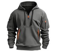 Sweat Capuche Homme Marque Chaude Militaire Running Port Décontractés Travail Randonnée Pas Cher Mi Saison Sweat à Capuche Noir pour Homme avec Demie Fermeture éClair Grandes Tailles Confortable