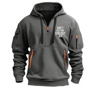 Sweat Capuche Homme Marque Chaude Militaire Running Port Décontractés Travail Randonnée Pas Cher Mi Saison Sweat à Capuche Noir pour Homme avec Demie Fermeture éClair Grandes Tailles Confortable