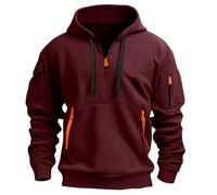 Sweat Capuche Homme Marque Chaude Militaire Running Port Décontractés Travail Randonnée Pas Cher Mi Saison Sweat à Capuche Noir pour Homme avec Demie Fermeture éClair Grandes Tailles Confortable
