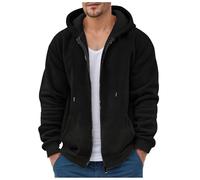 Sweat capuche Homme Zippé Polaire Décontracté Rétro Sweats Hommes Manche Longue Coton Sport Confort Veste Automne Hiver Tricoté Chaud Ajustée Hoodie Running jogging Sous Armure Sweat Capuche (XL)