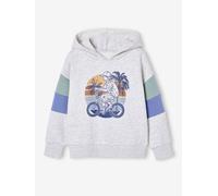Sweat capuche imprimé blanc chiné 5A
