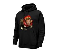 Sweat Capuche Johnny Hallyday Homme Aigle Noir (Taille Xxl,Couleur Noir)