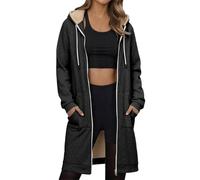 Sweat Capuche Long Femme Plaid Marin Fluide in Ajouré Fine Blanche Petit Grandes Benitier Doublé Mailles Velour Electrique Compression Fermeture Ceinturé Pouce Jeune