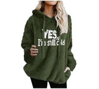 Sweat Capuche Oversize Polaire Teddy Femme - Imprimé « Oui, J'Ai Encore Froid », épais Sherpa Pelucheux Thermique, Sport Grande Taille