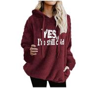 Sweat Capuche Oversize Polaire Teddy Femme - Imprimé « Oui, J'Ai Encore Froid », épais Sherpa Pelucheux Thermique, Sport Grande Taille