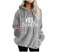 Sweat Capuche Oversize Polaire Teddy Femme - Imprimé « Oui, J'Ai Encore Froid », épais Sherpa Pelucheux Thermique, Sport Grande Taille