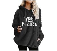 Sweat Capuche Oversize Polaire Teddy Femme - Imprimé « Oui, J'Ai Encore Froid », épais Sherpa Pelucheux Thermique, Sport Grande Taille