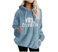 Sweat Capuche Oversize Polaire Teddy Femme - Imprimé « Oui, J'Ai Encore Froid », épais Sherpa Pelucheux Thermique, Sport Grande Taille