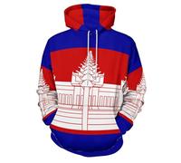 Sweat Capuche Oversize Pull Hommes Femmes Chic Et Elegant Sweatshirt Cambodge Ample Confortable De Grande Taille Sweat-Shirt avec Poche Streetwear Pullover,Blanc,4XL