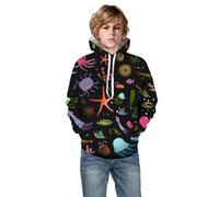Sweat Capuche pour Enfants de Jogging Printemps Automne Couleur Uni Impression en 3D Fashion Large Confortable Tenue Hip hop Streetwear Garçon Fille Intérieur Extérieur