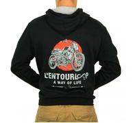 Sweat capuche pour moto Homme L'entourloop Flat track Noir taille S S