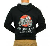 Sweat Capuche Pour Moto Homme L'entourloop Flat Track Noir Taille Xxl