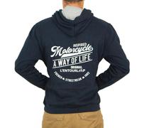Sweat Capuche Pour Moto Homme L'entourloop Original Navy Taille M
