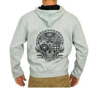 Sweat capuche pour moto Homme L'entourloop Skull Gris taille XXL XXL