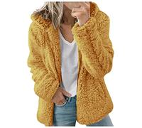 Sweat Capuche Zippé Femme Uni Peluche Sweat Ample Femme Manche Longue et Poche Chaude Chic et Elegant Pas Cher Veste Bon Marché en Laine à Capuche Zippée en Peluche Sherpa