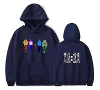 Sweat Chris Brown 11:11 - Logo Imprimé Unisexe, Manches Longues en Coton, Mode Décontractée (Bleu Marine,TP)