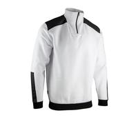 Sweat col camionneur bicolore FRESQUE BLANC NOIR - LMA LEBEURRE - 8088 M