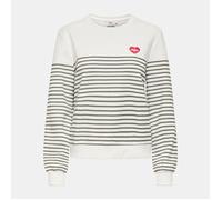 Sweat col rond à rayures avec imprimé coeur Femme ONLY S