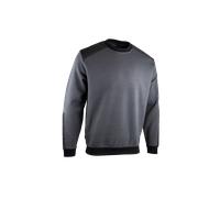 Sweat col rond bicolore GRIS CHARCOAL / NOIR - BUCAREST 8093 - LMA XXL
