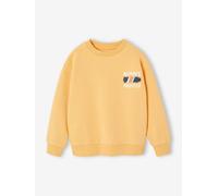 Sweat col rond garçon manches lo jaune pastel 10A
