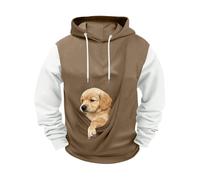 Sweat Couple à Capuche Poche Kangourou Géante Chien Chat Femme Hoodie Oversize Molleton Ultra Chaud Manteau Transport Animal Intérieur Pelucheux Style Kawaii Décontracté
