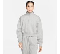 Sweat court à 1/4 de zip Nike Phoenix Fleece pour femme Dark Grey Heather/Sail XXL (FR 54-56)