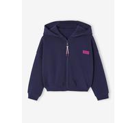 Sweat court zippé fille marine 6A