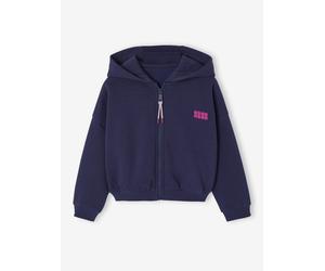 Sweat court zippé fille marine 6A