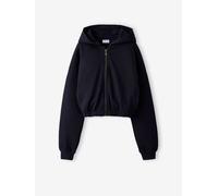 Sweat cropped zippé à capuche fille anthracite 9A