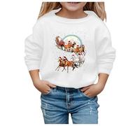 Sweat De Noel Enfant, Pull Enfant Christmas Jumpers À Manches Longues Funny Noël Imprimé sans Chapeau Blouses Pullover Automne Hiver Top pour Adolescentes Et Filles Sweatshirt Chaud Longue Tops