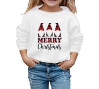 Sweat De Noel Enfant, Pulls Noël Familles Col Rond Christmas sans Chapeau Pull-Over Sweater Tricot Garçons Fille Enfant Manches Longues Blouses Pullover Automne Hiver Top pour Adolescentes Et Filles