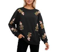 Sweat De NoëL Femme,Sweat-Shirt Femme « It's Fall Yall » Citrouille Halloween, imprimé léopard, Manches Longues, Style décontracté