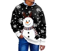 Sweat De Noël pour Homme Chemise Noel Sweat-Shirt Grande Taille Pull Moche Renne Femme Vêtements Drôle Cadeau Ugly Christmas Sweater Doux