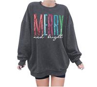 Sweat De NoëL,Sweat-Shirt imprimé à col Rond et Manches Longues, Style Streetwear Tendance, pour Une Tenue décontractée