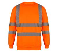 Sweat de sécurité haute visibilité à col rond pour homme, Orange, M