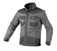 NEO TOOLS Sweat de travail 2 en 1 pour homme, vêtement de travail, vêtements professionnels, gilet, 100 % coton, poids 260 g/m², manches amovibles, gris (XXXL)