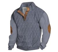 Sweat De Travail Homme, Pull Camionneur Homme Hiver Chaud, Sweat Shirt Sweatshirts Col Roulé Zippé À Manches Longues Pulls De Travail Col V Oversize Pullover Couleur Unie Décontracté Gris, XXL