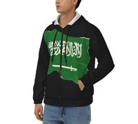 Sweat Décontracté Zippé À Capuche Arabie Saoudite Drapeau National Sweat Zippé Haut Unisexe pour Hommes Et Femmes Et Sweats Zippés Style Classique du Royaume-Uni Sweats De Travail